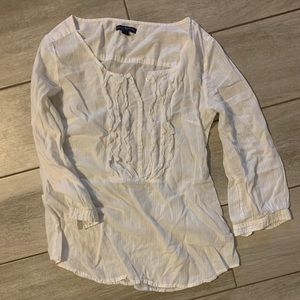 Peasant blouse, button collar